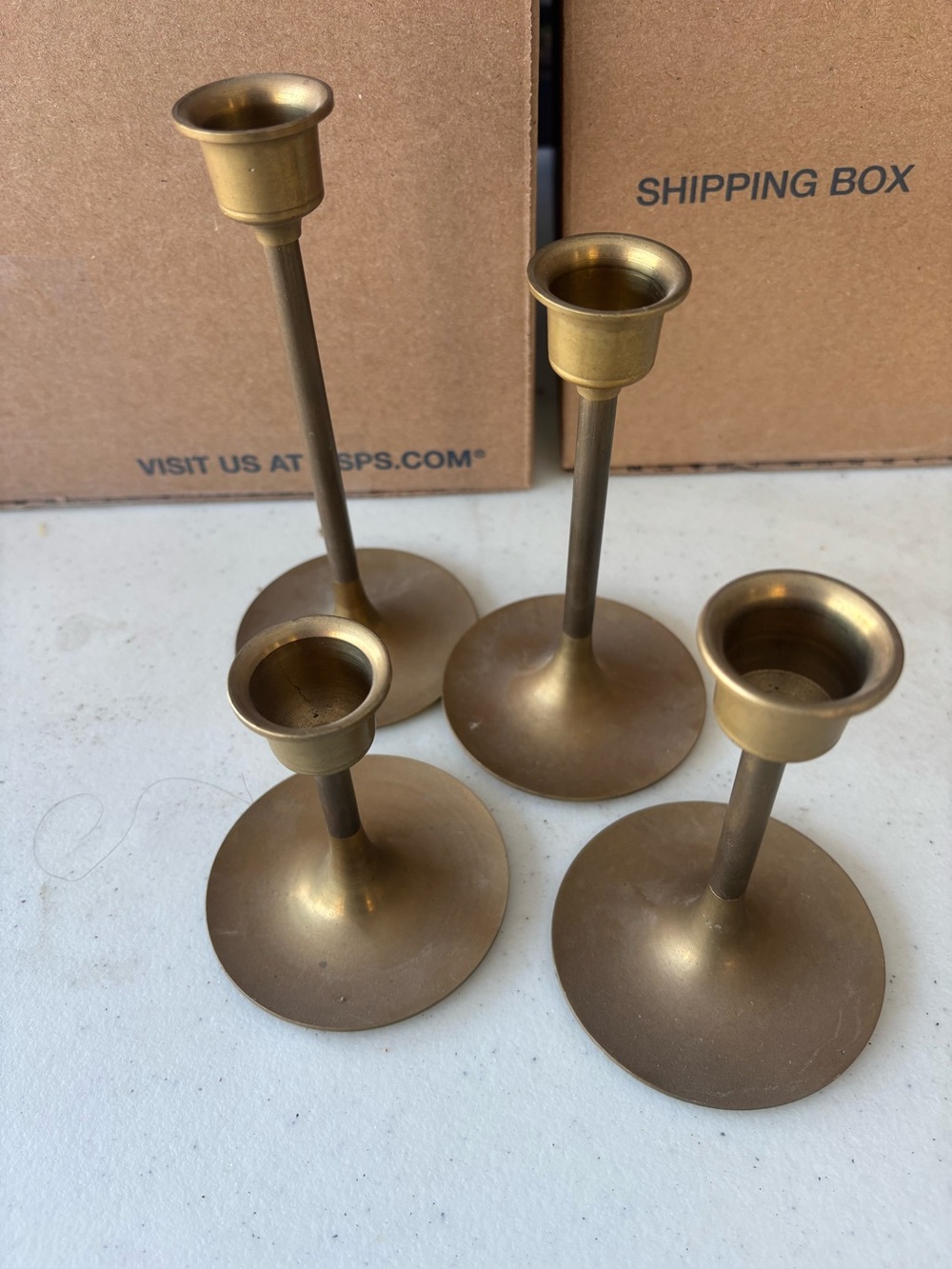 Brass Candle Holders Set of 4 - Classic Farmhouse VTG Taiwan